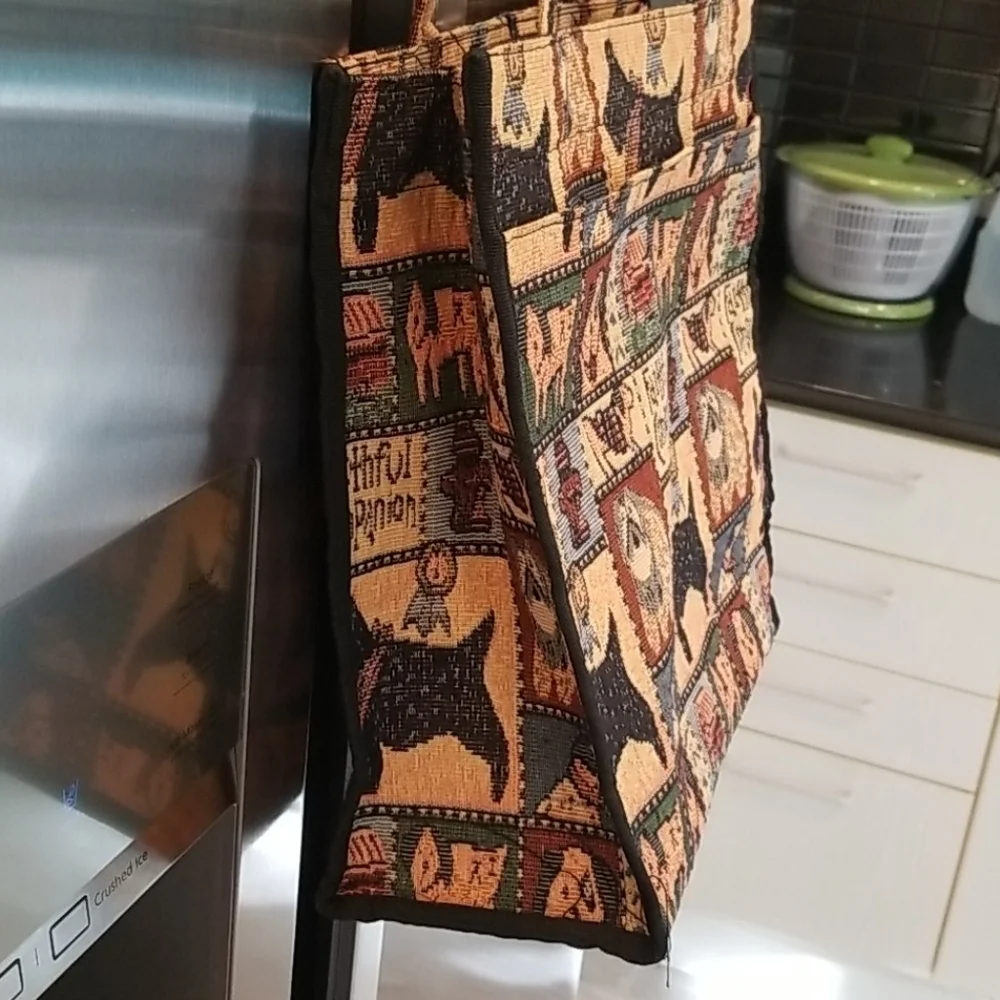 💕PARISUN💕 Canvas Dog Print Tote Bag
